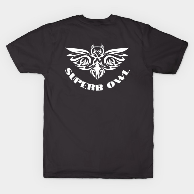 superbowl owl white text and anime cute funny design by phantom